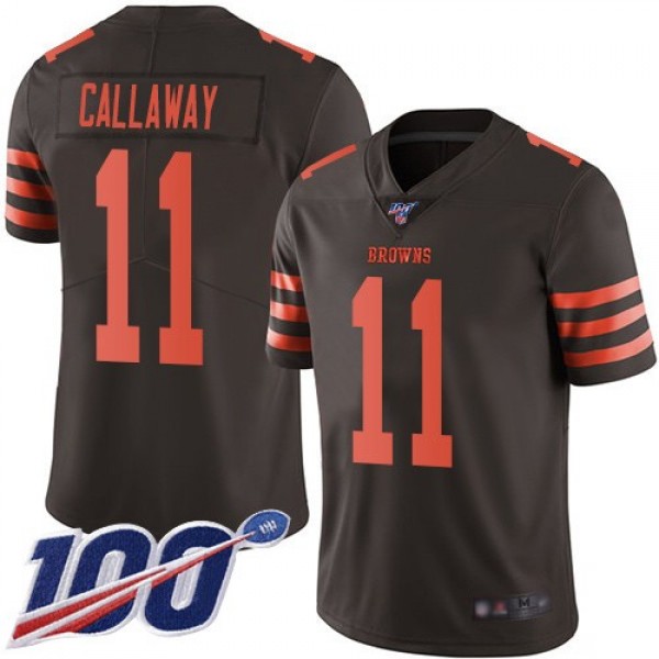Nike Browns #11 Antonio Callaway Brown Men's Stitched NFL Limited Rush 100th Season Jersey
