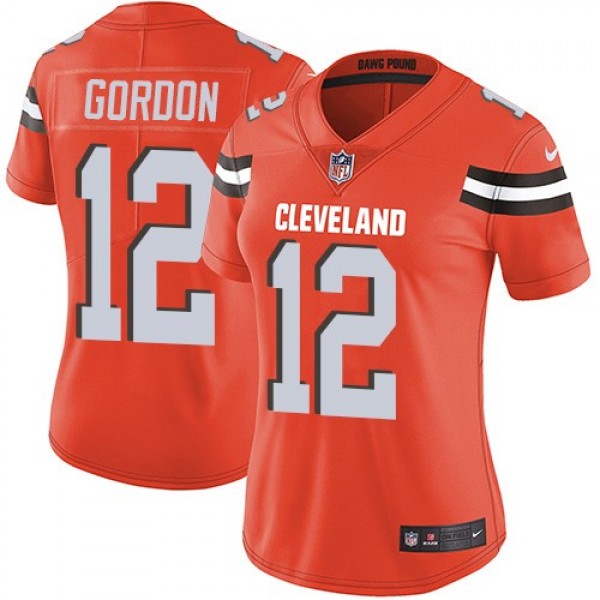 Women's Browns #12 Josh Gordon Orange Alternate Stitched NFL Vapor Untouchable Limited Jersey