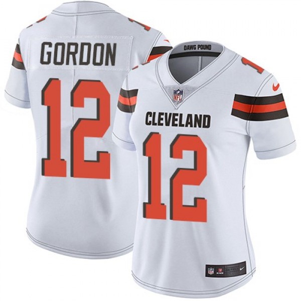 Women's Browns #12 Josh Gordon White Stitched NFL Vapor Untouchable Limited Jersey