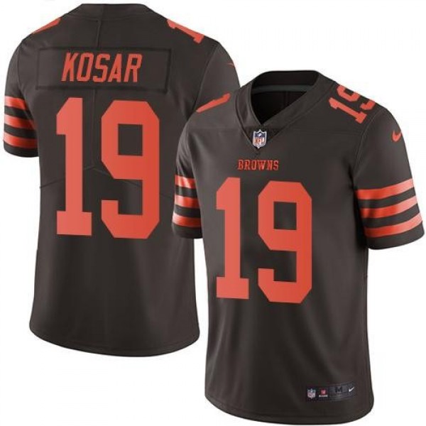 Nike Browns #19 Bernie Kosar Brown Men's Stitched NFL Limited Rush Jersey