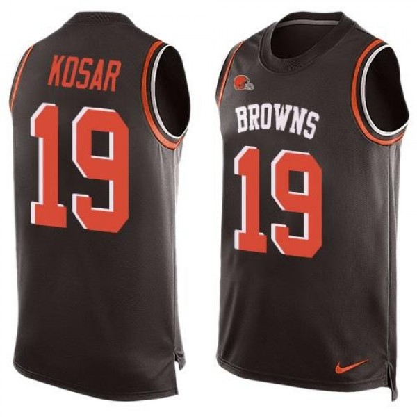Nike Browns #19 Bernie Kosar Brown Team Color Men's Stitched NFL Limited Tank Top Jersey