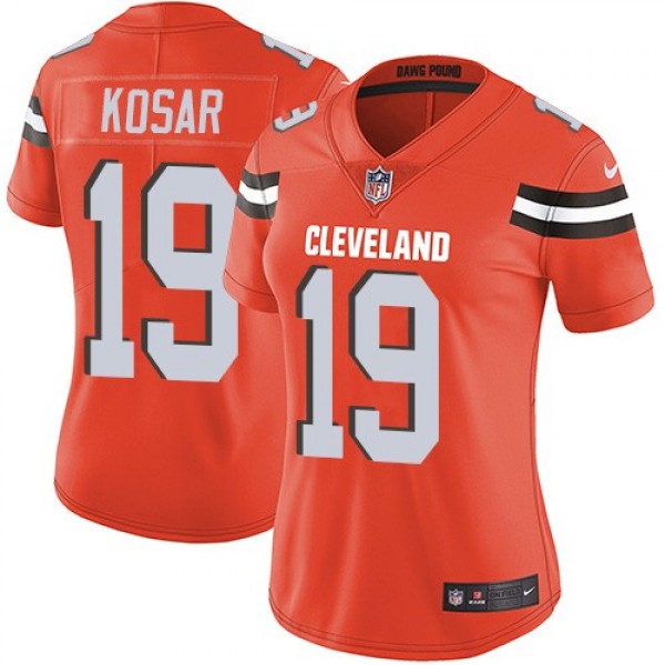 Women's Browns #19 Bernie Kosar Orange Alternate Stitched NFL Vapor Untouchable Limited Jersey