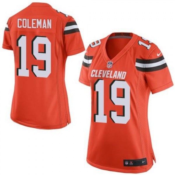 Women's Browns #19 Corey Coleman Orange Alternate Stitched NFL New Elite Jersey