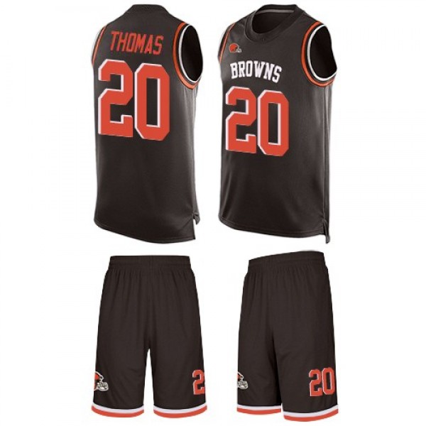 Nike Browns #20 Tavierre Thomas Brown Team Color Men's Stitched NFL Limited Tank Top Suit Jersey