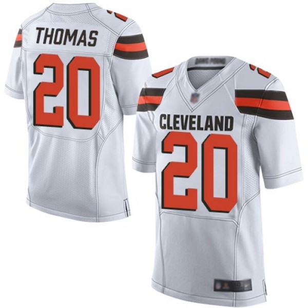 Nike Browns #20 Tavierre Thomas Jr White Men's Stitched NFL New Elite Jersey