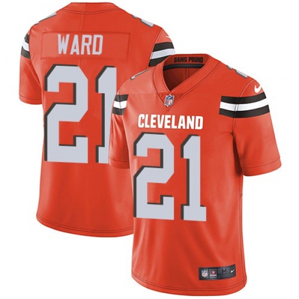 Nike Browns #21 Denzel Ward Orange Alternate Men's Stitched NFL Vapor Untouchable Limited Jersey