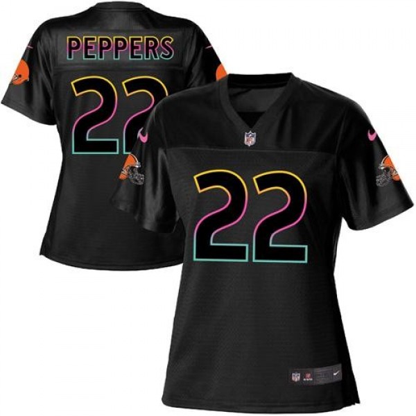Women's Browns #22 Jabrill Peppers Black NFL Game Jersey