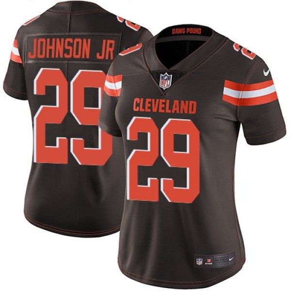 Women's Browns #29 Duke Johnson Jr Brown Team Color Stitched NFL Vapor Untouchable Limited Jersey
