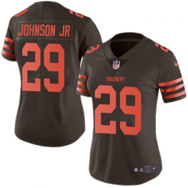 Women's Browns #29 Duke Johnson Jr Brown Stitched NFL Limited Rush Jersey