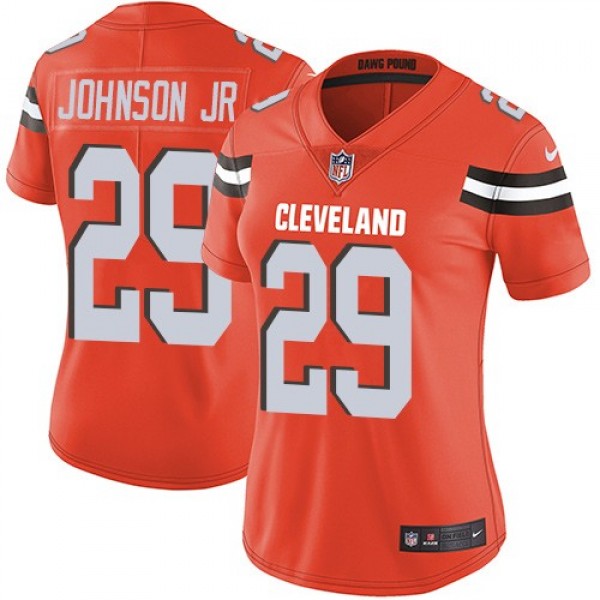 Women's Browns #29 Duke Johnson Jr Orange Alternate Stitched NFL Vapor Untouchable Limited Jersey