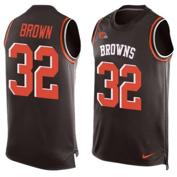 Nike Browns #32 Jim Brown Brown Team Color Men's Stitched NFL Limited Tank Top Jersey