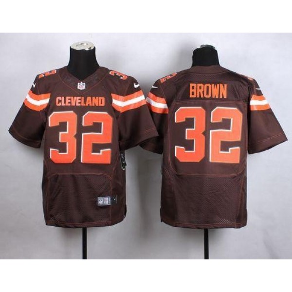 Nike Browns #32 Jim Brown Brown Team Color Men's Stitched NFL New Elite Jersey