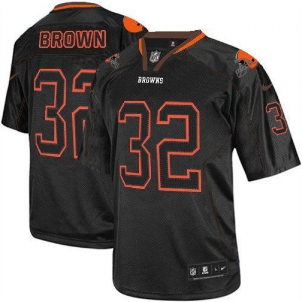 Nike Browns #32 Jim Brown Lights Out Black Men's Stitched NFL Elite Jersey