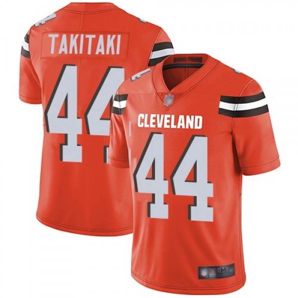 Nike Browns #44 Sione Takitaki Orange Alternate Men's Stitched NFL Vapor Untouchable Limited Jersey