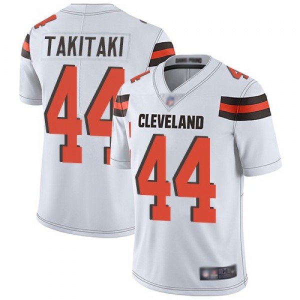 Nike Browns #44 Sione Takitaki White Men's Stitched NFL Vapor Untouchable Limited Jersey