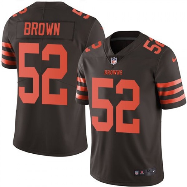 Nike Browns #52 Preston Brown Brown Men's Stitched NFL Limited Rush Jersey