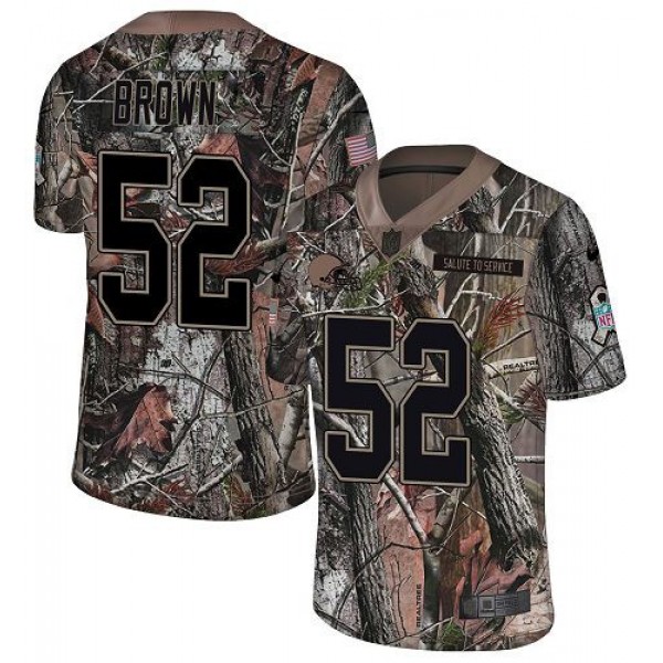 Nike Browns #52 Preston Brown Camo Men's Stitched NFL Limited Rush Realtree Jersey
