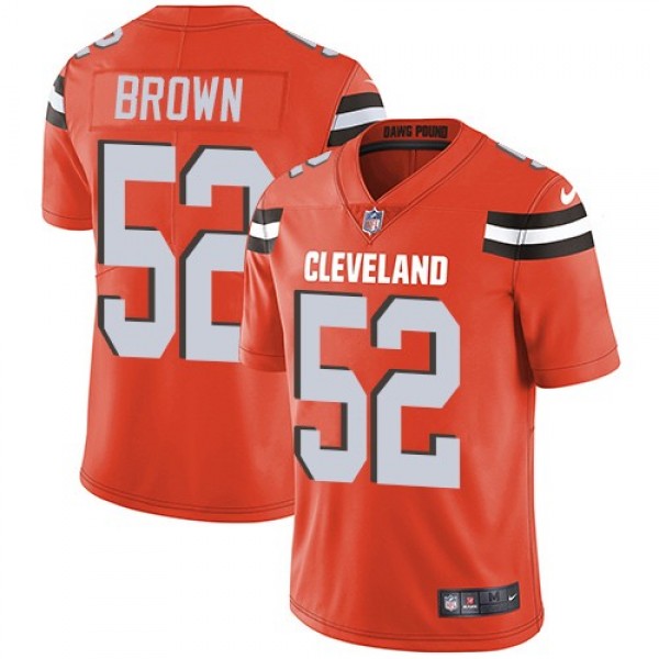Nike Browns #52 Preston Brown Orange Alternate Men's Stitched NFL Vapor Untouchable Limited Jersey