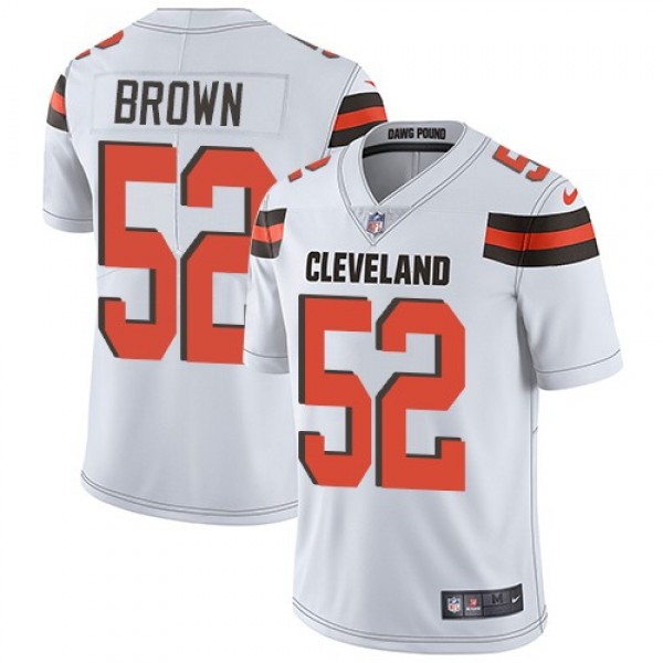 Nike Browns #52 Preston Brown White Men's Stitched NFL Vapor Untouchable Limited Jersey