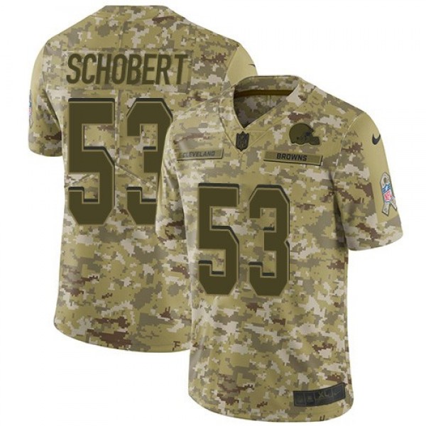 Nike Browns #53 Joe Schobert Camo Men's Stitched NFL Limited 2018 Salute To Service Jersey
