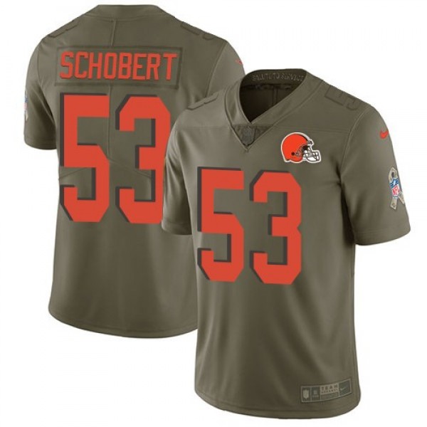 Nike Browns #53 Joe Schobert Olive Men's Stitched NFL Limited 2017 Salute To Service Jersey