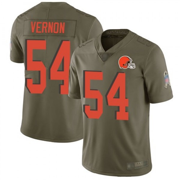 Nike Browns #54 Olivier Vernon Olive Men's Stitched NFL Limited 2017 Salute To Service Jersey