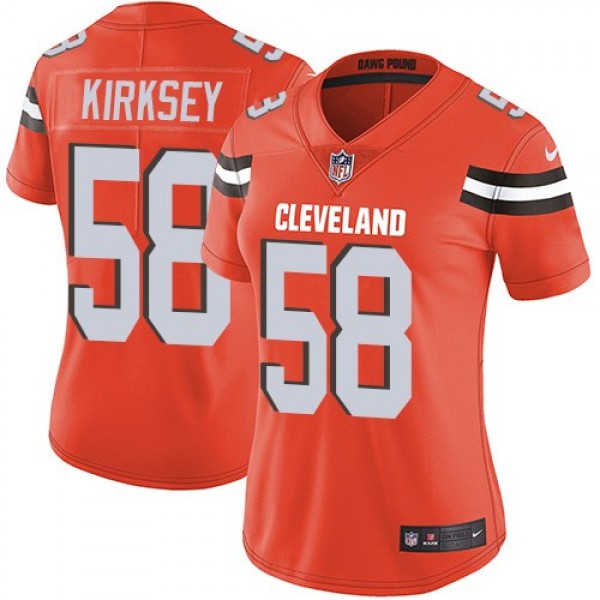 Women's Browns #58 Christian Kirksey Orange Alternate Stitched NFL Vapor Untouchable Limited Jersey