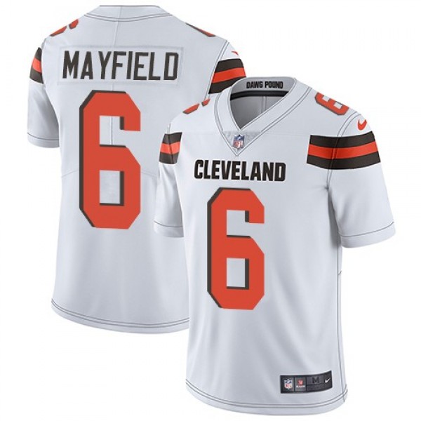 Nike Browns #6 Baker Mayfield White Men's Stitched NFL Vapor Untouchable Limited Jersey