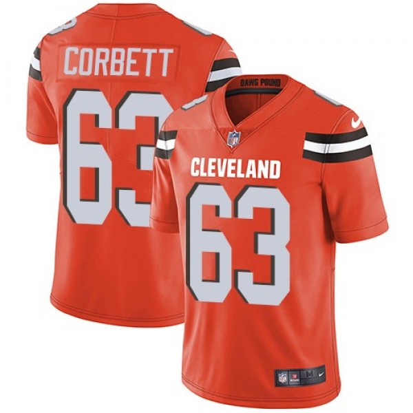 Nike Browns #63 Austin Corbett Orange Alternate Men's Stitched NFL Vapor Untouchable Limited Jersey