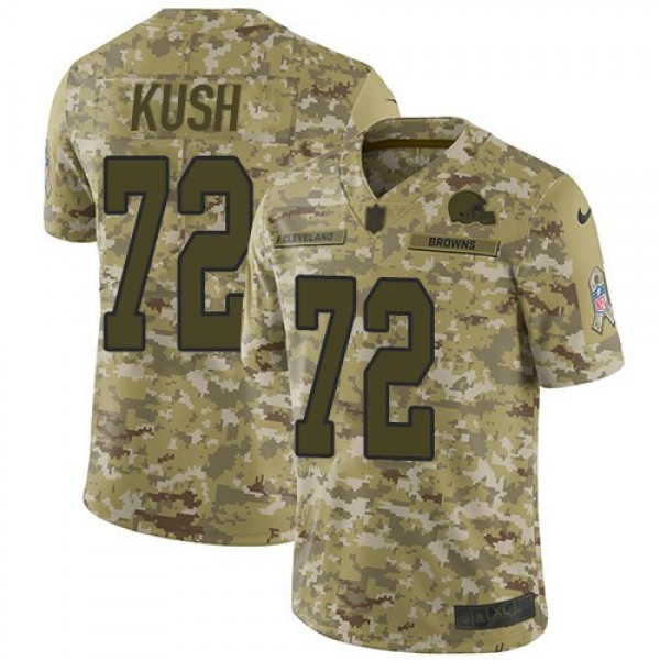 Nike Browns #72 Eric Kush Camo Men's Stitched NFL Limited 2018 Salute To Service Jersey