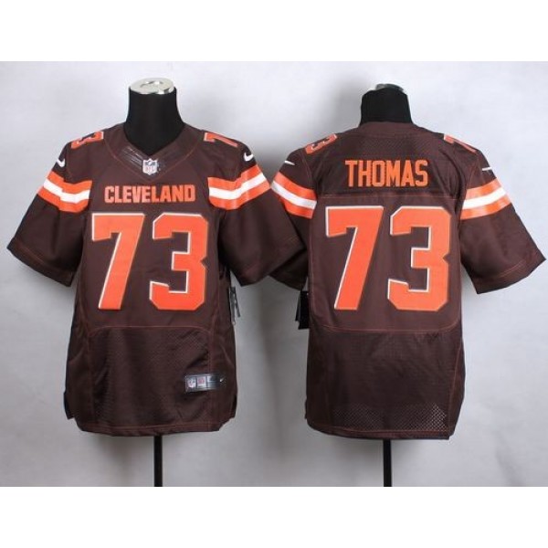 Nike Browns #73 Joe Thomas Brown Team Color Men's Stitched NFL New Elite Jersey