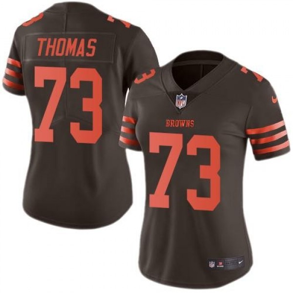 Women's Browns #73 Joe Thomas Brown Stitched NFL Limited Rush Jersey