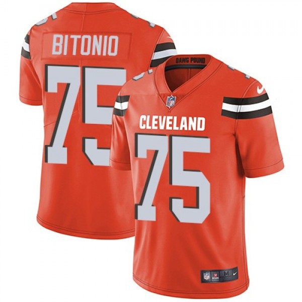 Nike Browns #75 Joel Bitonio Orange Alternate Men's Stitched NFL Vapor Untouchable Limited Jersey