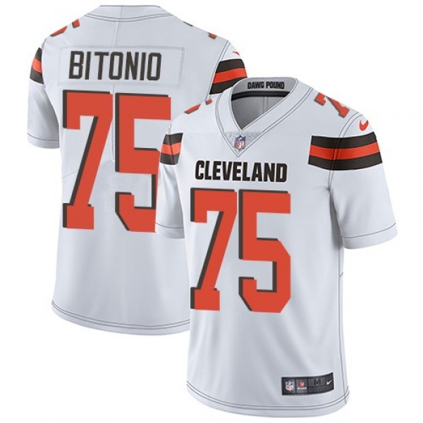 Nike Browns #75 Joel Bitonio White Men's Stitched NFL Vapor Untouchable Limited Jersey