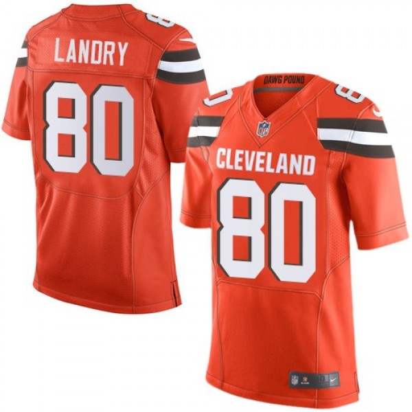 Nike Browns #80 Jarvis Landry Orange Alternate Men's Stitched NFL Elite Jersey