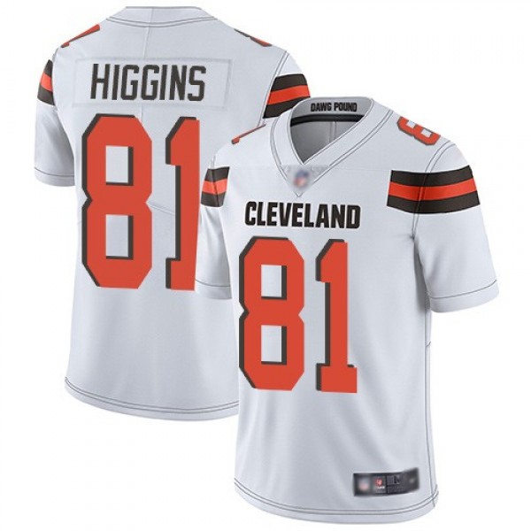 Nike Browns #81 Rashard Higgins White Men's Stitched NFL Vapor Untouchable Limited Jersey