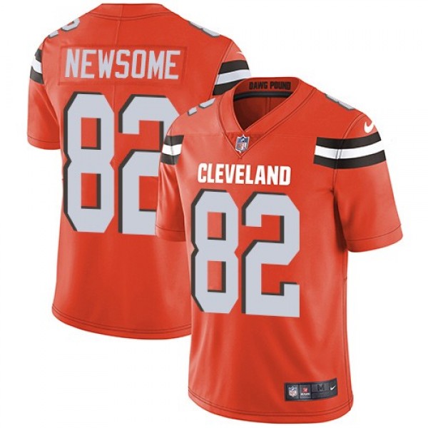 Nike Browns #82 Ozzie Newsome Orange Alternate Men's Stitched NFL Vapor Untouchable Limited Jersey