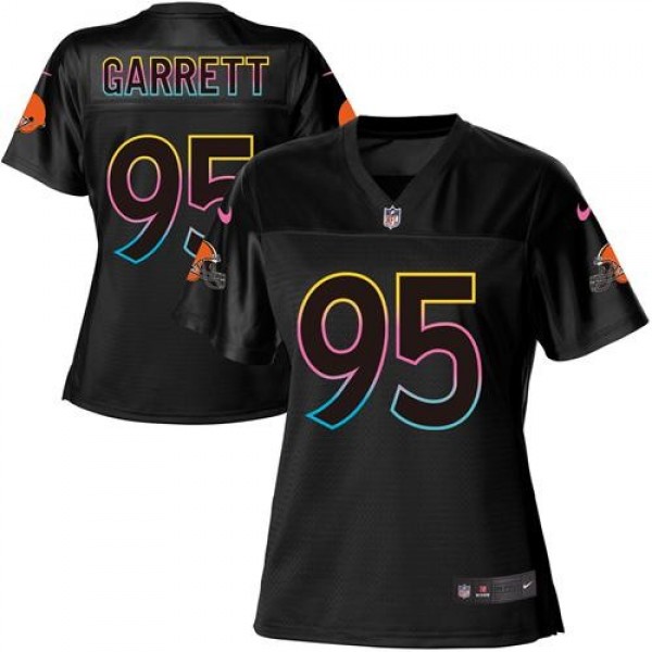 Women's Browns #95 Myles Garrett Black NFL Game Jersey