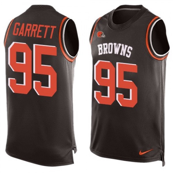 Nike Browns #95 Myles Garrett Brown Team Color Men's Stitched NFL Limited Tank Top Jersey