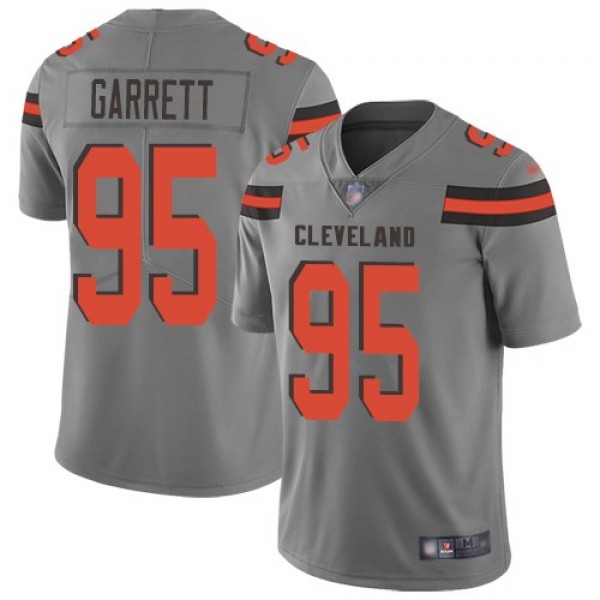 Nike Browns #95 Myles Garrett Gray Men's Stitched NFL Limited Inverted Legend Jersey