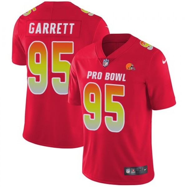 Nike Browns #95 Myles Garrett Red Men's Stitched NFL Limited AFC 2019 Pro Bowl Jersey