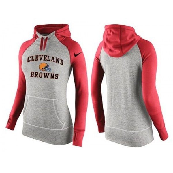 Women's Cleveland Browns Hoodie Grey Red-2 Jersey