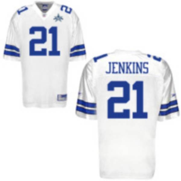 Cowboys #21 Mike Jenkins White Team 50TH Anniversary Patch Stitched NFL Jersey