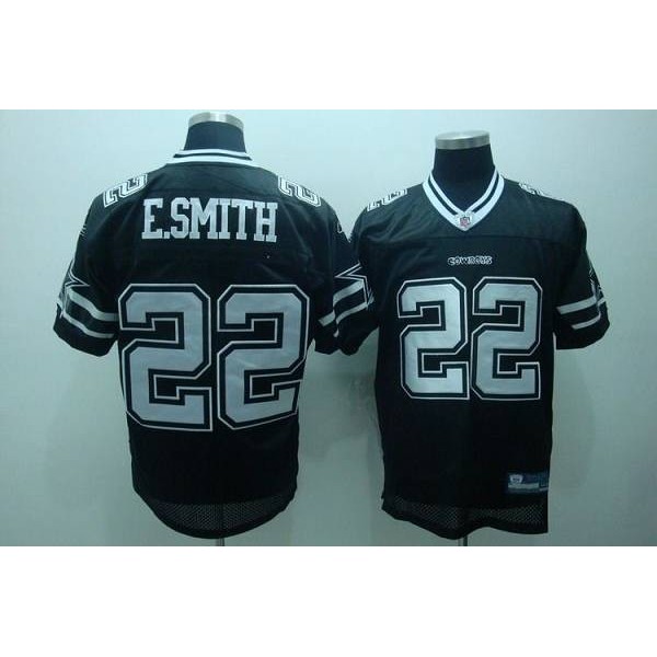 Cowboys #22 Emmitt Smith Black Shadow Stitched NFL Jersey