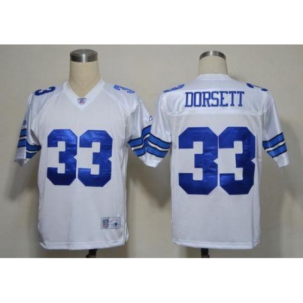 Cowboys #33 Tony Dorsett White Legend Throwback Stitched NFL Jersey