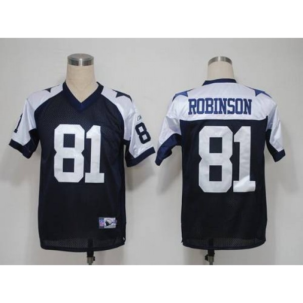 Cowboys #81 Laurent Robinson Blue Thanksgiving Stitched NFL Jersey