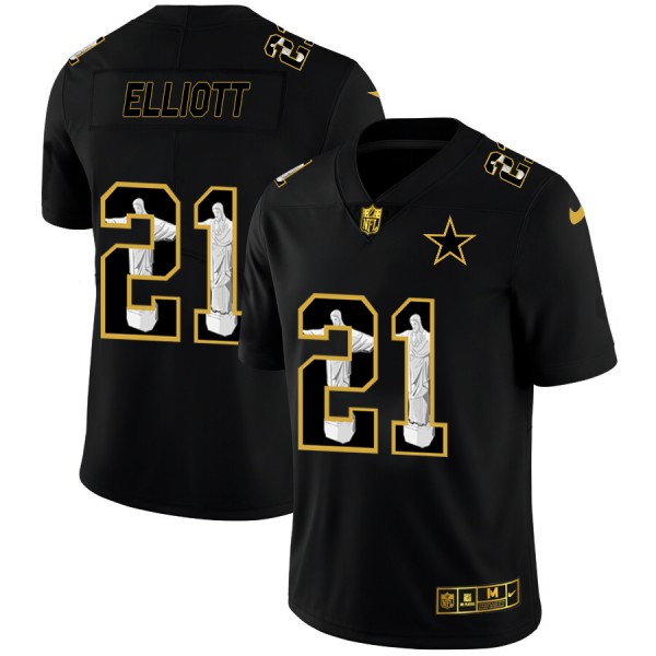 Dallas Cowboys #21 Ezekiel Elliott Nike Carbon Black Vapor Cristo Redentor Limited NFL Jersey