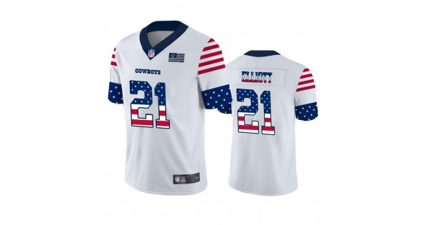 استاند خشب Dallas Cowboys #21 Ezekiel Elliott White Men's Nike Team Logo USA ... استاند خشب