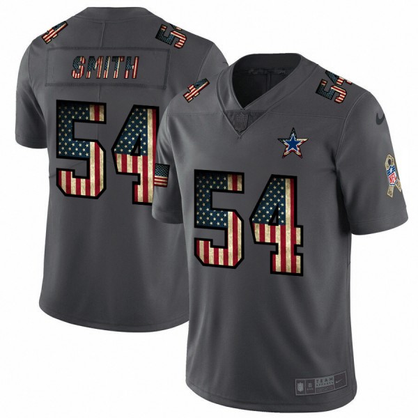 Dallas Cowboys #54 Jaylon Smith Nike 2018 Salute to Service Retro USA Flag Limited NFL Jersey