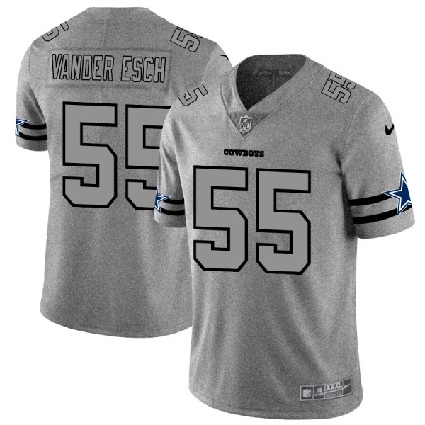 Dallas Cowboys #55 Leighton Vander Esch Men's Nike Gray Gridiron II Vapor Untouchable Limited NFL Jersey